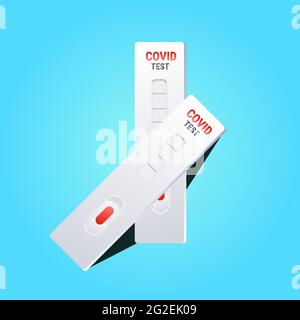 échantillon de sang sur cassette de test de diagnostic rapide identifiant les anticorps pour le concept covid-19 Illustration de Vecteur