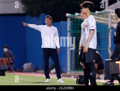 Kanagawa, Japon. 9 juin 2021. Hiroyuki Abe (Honda FC) football : la coupe de l'Empereur JFA 101ème Championnat du Japon de football 2ème manche entre Yokohama F. Marinos 2(3-5)2 Honda FC au stade Nipatsu Mitsuzawa à Kanagawa, Japon . Credit: AFLO/Alay Live News Banque D'Images