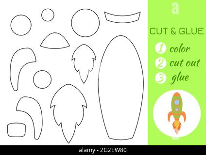 Couleur, couper et coller papier hélicoptère vert. Couper et coller la page d'activité de spécialité. Jeu éducatif pour les enfants d'âge préscolaire. Feuille de travail DIY. Jeu de logique pour enfants Illustration de Vecteur