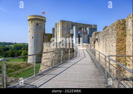 Le Château de falaise est le lieu de naissance de Guillaume le Conquérant et un musée fascinant, falaise, Normandie, France. Banque D'Images