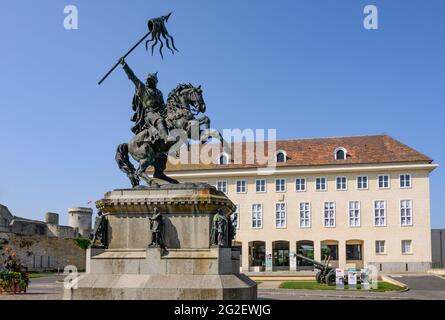 La statue de Guillaume le Conquérant, fils de falaise, Normandie, France Banque D'Images