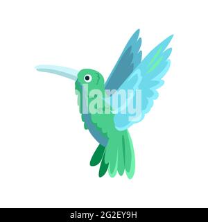 Icône plate Colibri. Élément vecteur rempli de couleur de la collection d'oiseaux. Icône Creative Colibri pour le projet de conception web, les modèles et les infographies. Illustration de Vecteur