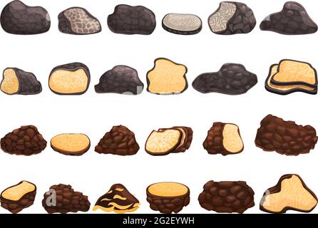 Jeu d'icônes de truffe. Ensemble de dessins animés d'icônes vectorielles truffes pour la conception de sites Web Illustration de Vecteur