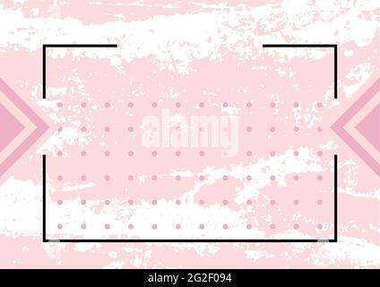 Certificat rose grunge avec cadre noir fin, éléments de conception de triangle. Illustration de Vecteur