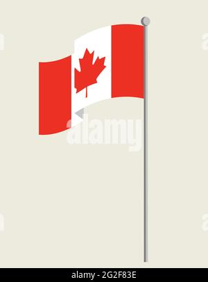 Drapeau du Canada. Symbole d'état dans le style plat. Illustration de Vecteur