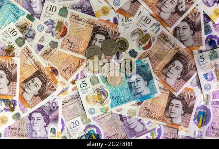 Billets de banque UK Banque D'Images