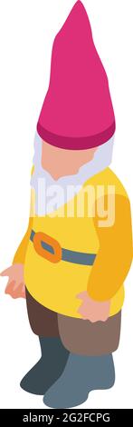 Icône GNOME en couche jaune. Isométrique de Gnome en couche jaune icône vectorielle pour la conception de sites Web isolée sur fond blanc Illustration de Vecteur