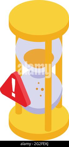 Icône de tâche de démarrage HourGlass. Isométrique de Hourglass Rush job vector icône pour la conception de Web isolée sur fond blanc Illustration de Vecteur