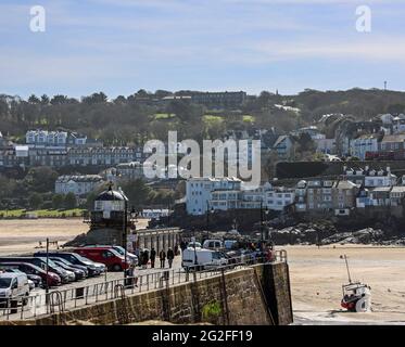 L'hôtel Pedn Olva se trouve à côté de la plage, dans le joli port de pêche de St Ives, en Cornouailles. Populaire auprès de l'artiste et célèbre pour sa "lumière". Sur l'ATL Banque D'Images