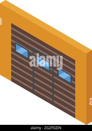 Icône de porte automatique. Isométrique de l'icône de vecteur de porte d'entrée automatique pour la conception de bande isolée sur fond blanc Illustration de Vecteur