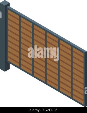 Icône de portail automatique du jardin. Isométrique de l'icône de vecteur de jardin d'une porte automatique pour la conception de sites Web isolée sur fond blanc Illustration de Vecteur