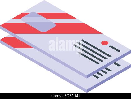 Icône d'impression numérique de l'enveloppe. Icône vectorielle d'impression numérique Isométrique de l'enveloppe pour la conception de sites Web isolée sur fond blanc Illustration de Vecteur
