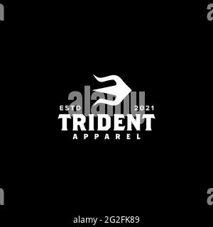 modèle vectoriel avec logo trident blanc Illustration de Vecteur