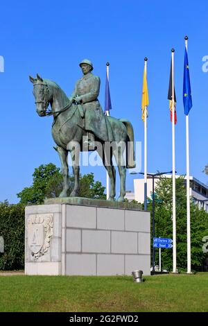 Monument équestre du roi Albert I (1875-1934) de Belgique à Namur, Belgique Banque D'Images
