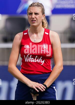 Amstelveen, pays-Bas. 11 juin 2021. AMSTELVEEN, PAYS-BAS - JUIN 11: Lily Owsley d'Angleterre pendant le match des championnats d'Europe de hockey entre l'Irlande et l'Angleterre au Wagener Stadion le 11 juin 2021 à Amstelveen, pays-Bas (photo de Jeroen Meuwsen/Orange Pictures) crédit: Orange pics BV/Alay Live News Banque D'Images