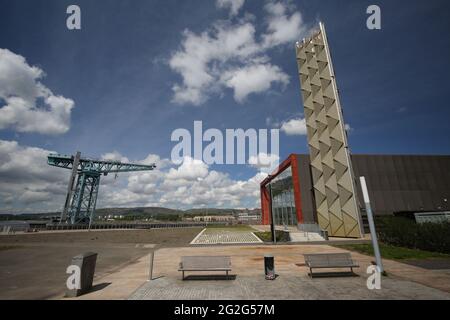 Projet de chauffage de Queens Quay District, Clydebank, Dunbartonshire, Écosse, Royaume-Uni Banque D'Images