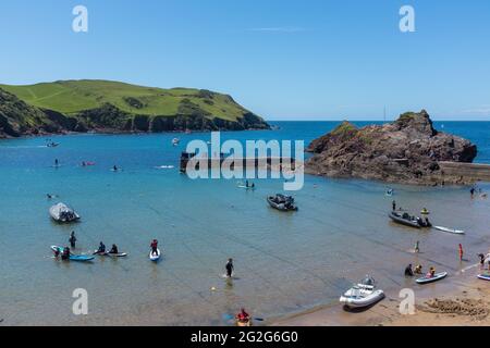 Le village de vacances de Hope Cove dans le South Hams, Devon près de Kingsbridge Banque D'Images