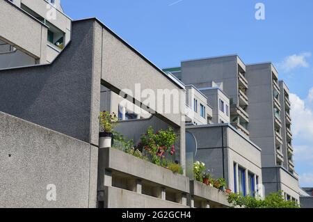 Quartier résidentiel de Schöneberger Terassen à Berlin, Allemagne - 10 juin 2021. Banque D'Images