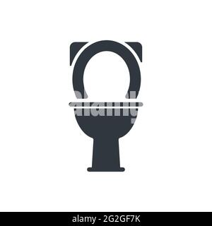 Toilette signe simple, icône urinoir sur fond blanc Illustration de Vecteur