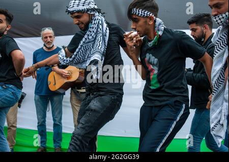 Rome, Italie 05/06/2021: Manifestation en solidarité avec le peuple palestinien. Place San Giovanni. © Andrea Sabbadini Banque D'Images