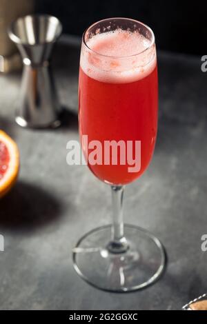 Cocktail de Mimosa à l'orange et au sang frais avec Gin Banque D'Images