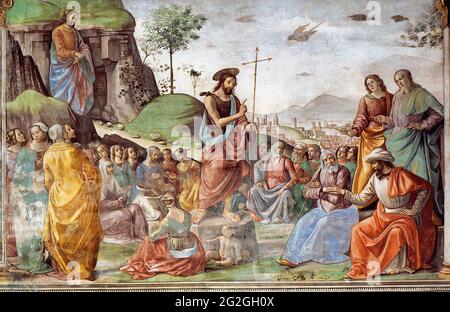 Domenico Ghirlandaio - prédication de St Jean Baptiste 1490 Banque D'Images