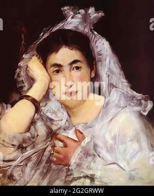 Edouard Manet - Marguerite de Conflans portant une capuche 1873 Banque D'Images