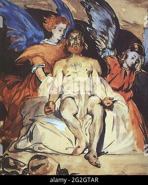 Edouard Manet - étudier le Christ mort avec les anges 1864 Banque D'Images