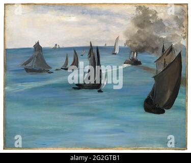 Edouard Manet - vue sur la mer temps calme vue de Mer temps Calme Banque D'Images