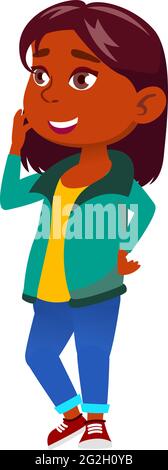 fille surprise appréciant le bon temps dans le parc vecteur de dessin animé Illustration de Vecteur