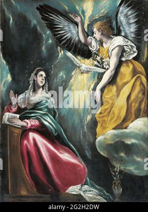 El GRECO (Domenikos Theotokopoulos) - Annonciation Banque D'Images