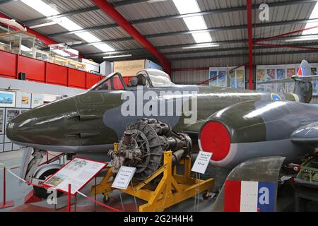 Gloster Meteor F.4 (1945), Midland Air Museum, aéroport de Coventry, Baginton, Warwickshire, Angleterre, Grande-Bretagne, Royaume-Uni, Europe Banque D'Images