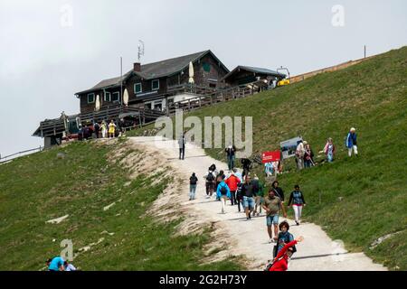 Berggasthof, Schafberg, Wolfgangsee, Salzburger Land, Autriche Banque D'Images