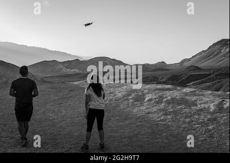 Vue magnifique depuis la route de l'artiste dans le parc national de la Vallée de la mort, Californie, États-Unis Banque D'Images