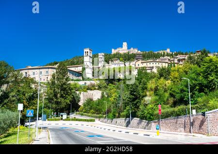 Paysage urbain d'Assise en Italie Banque D'Images