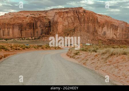 John Ford point - un point de vue avec des vues panoramiques de buttes escarpées, du nom du réalisateur qui montre plusieurs films ici à Monument Valley, Arizona, États-Unis Banque D'Images