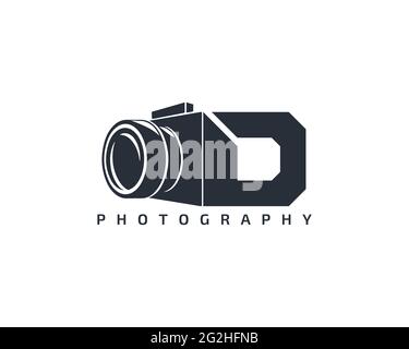 Modèle du logo de l'appareil photo. Icône du logo de l'appareil photo sur fond blanc. Appareil photo tendance avec logo. Illustration de Vecteur