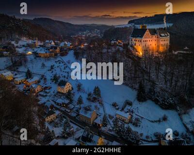 Château de Scharfenstein près de Zschopau Banque D'Images