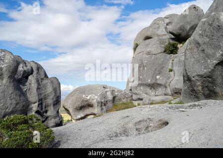 Castle Hill à une altitude de 900 m, à l'ouest de Christchurch à l'est de Greymouth sur la State Highway 73, South Island, Nouvelle-Zélande Banque D'Images