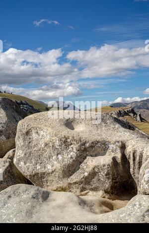 Castle Hill à une altitude de 900 m, à l'ouest de Christchurch à l'est de Greymouth sur la State Highway 73, South Island, Nouvelle-Zélande Banque D'Images