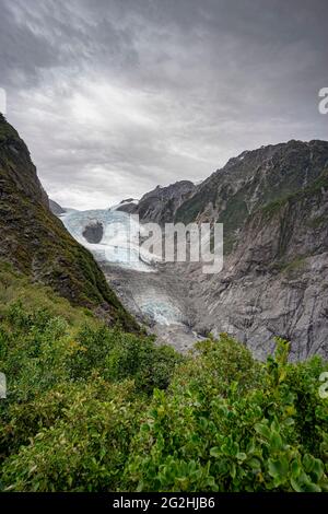 Glacier Saint-Joseph à Roberts point sur la côte ouest de l'île du Sud de la Nouvelle-Zélande Banque D'Images