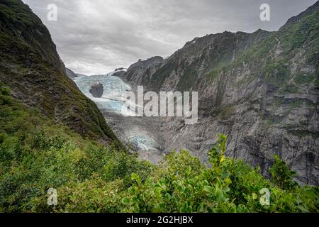 Glacier Saint-Joseph à Roberts point sur la côte ouest de l'île du Sud de la Nouvelle-Zélande Banque D'Images