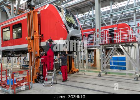 Le hall de production numérique de Bombardier à Bautzen Banque D'Images