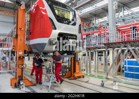 Le hall de production numérique de Bombardier à Bautzen Banque D'Images