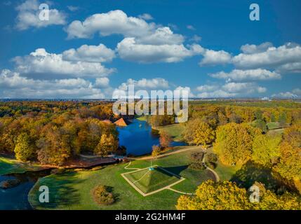 Branitz Park en automne Banque D'Images