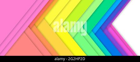 Bannière avec feuilles de papier de couleur. Arrière-plan géométrique abstrait. Couleur tendance. Design minimaliste. Illustration vectorielle. Modèle pour en-tête. Illustration de Vecteur
