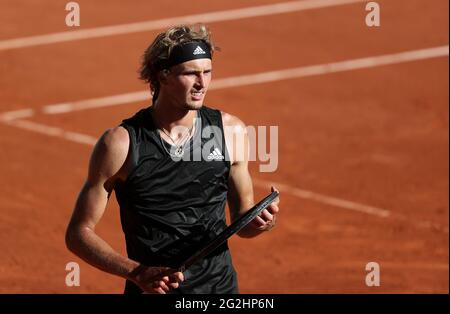 Paris, France. 11 juin 2021. Alexander Sascha Zverev d'Allemagne au 13 jour de Roland-Garros 2021, French Open 2021, un tournoi de tennis Grand Slam le 11 juin 2021 au stade Roland-Garros à Paris, France - photo Jean Catuffe/DPPI crédit: DPPI Media/Alay Live News Banque D'Images