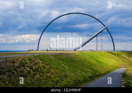 Herten, région de la Ruhr, Rhénanie-du-Nord-Westphalie, Allemagne - Observatoire Horizon sur le gisement Hoheward, le gisement a été créé à partir des caps de la collierie Recklinghausen II, de la collierie Ewald et de la collierie général Blumenthal / Haard, le gisement est maintenant une destination d'excursion. Banque D'Images