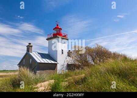 Phare de la Pointe d'Agon près d'Agon-Coutainville, France, Normandie, Département Manche Banque D'Images