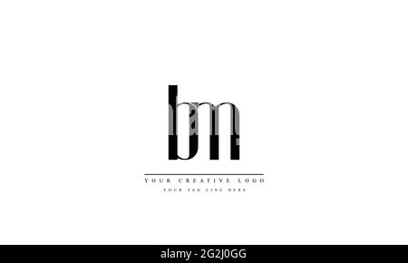 Lettre logo Design avec la typographie moderne et créative BM mb Illustration de Vecteur